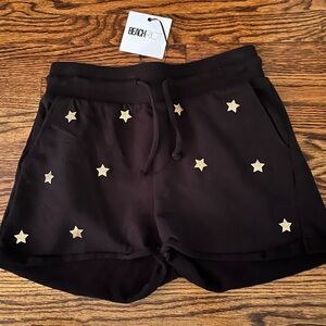 Beach Riot Star Shorts Black Gold Size M Lounge Athleisure Metallic
